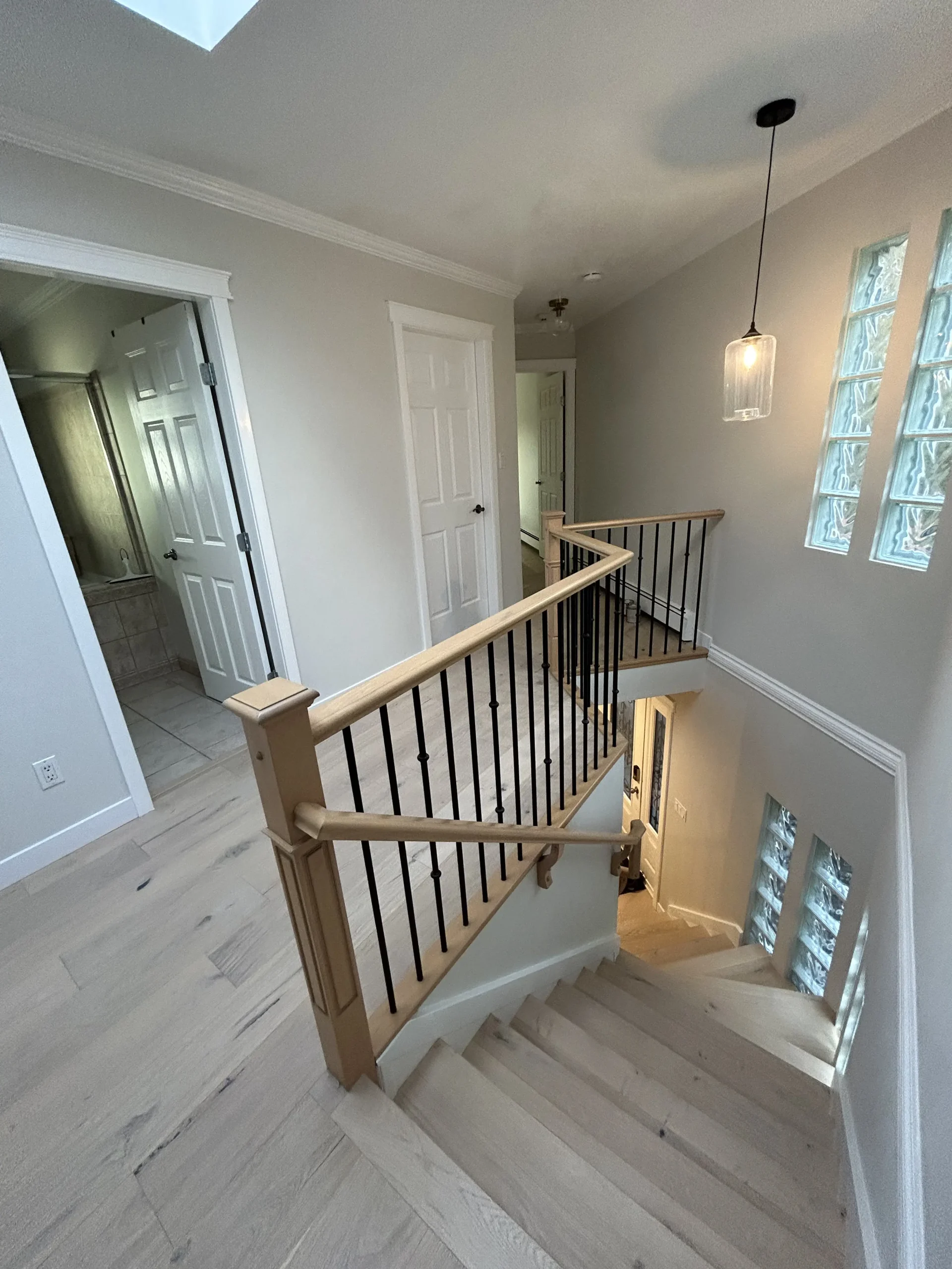 Professionally painted interior walls and trim in a residential home
